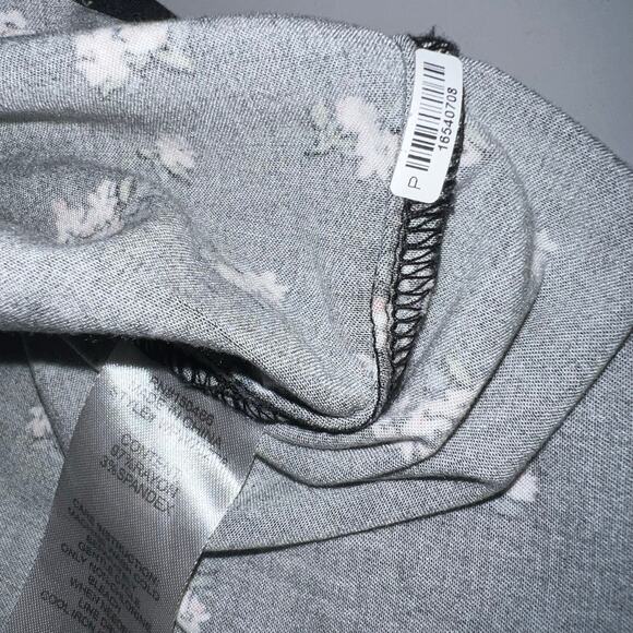 Market & Spruce 2X Black Floral Vasilisa Twill 1/4 Button Henley Shirt Dress - Picture 10 of 10